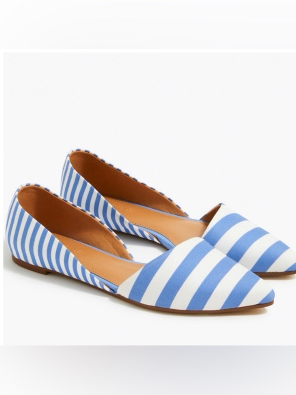 J. Crew Zoe D'Orsay Flats - Blue & White Striped Size 8